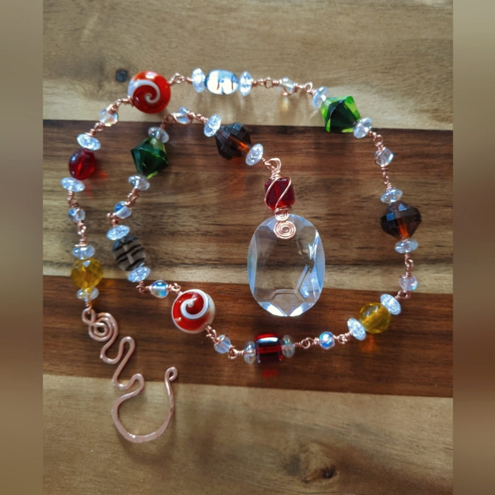 Window Prism Glass Sun Catcher Genuine Copper Wire Wrapped Window Art - Picture 16 of 16